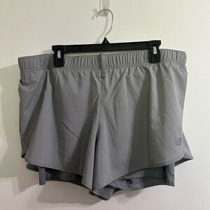 New Balance Women's Athletic Gray Sports Shorts 2 in 1 NWT
